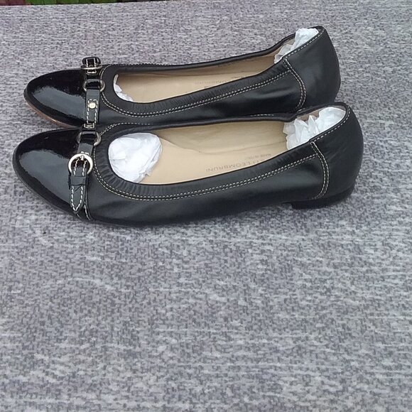 AGL Made in Italy Women's Monika Cap Toe Ballet Leather Flats Black Size 38=8 - Picture 11 of 13